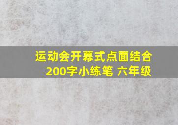 运动会开幕式点面结合200字小练笔 六年级